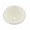 DAX Ceramic Oval Single Bowl Undermount Bathroom Sink, Ivory Finish, 19-1/2 X 16 X 8 Inches (BSN-201)