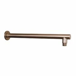 DAX Round Shower Arm, Brass Body, Wall Mount, Brushed Nickel Finish, 15 Inches (D-F04-15-BN)