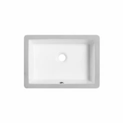DAX Rectangle Single Bowl Undermount Bathroom Sink, Porcelain, White Finish, 17-3/8 X 12-1/4 X 6-3/8 Inches (BSN-1812)