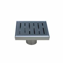 DAX Square Shower Floor Drain, Stainless Steel Body, Chrome Finish, 4 X 4 Inches (ZS3S01CR)