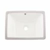 DAX Ceramic Square Single Bowl Undermount Bathroom Sink, White Finish, 18-1/2 X 13-1/2 X 8-1/16 Inches (BSN-202C-W)