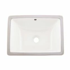 DAX Ceramic Square Single Bowl Undermount Bathroom Sink, White Finish, 18-1/2 X 13-1/2 X 8-1/16 Inches (BSN-202C-W)