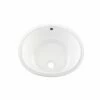 DAX Ceramic Oval Single Bowl Undermount Bathroom Sink, White Finish, 18 X 14-3/4 X 7-1/2 Inches (BSN-205B-W)
