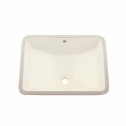 DAX Ceramic Square Single Bowl Undermount Bathroom Sink, Ivory Finish, 22-1/6 X 15-1/2 X 8-5/16 Inches (BSN-202G-I)
