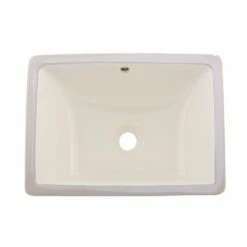 DAX Ceramic Square Single Bowl Undermount Bathroom Sink, Ivory Finish, 18-1/2 X 13-1/2 X 8-1/16 Inches (BSN-202C-I)