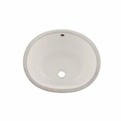 DAX Ceramic Oval Single Bowl Undermount Bathroom Sink, Ivory Finish, 18 X 14-3/4 X 7-1/2 Inches (BSN-205B-I)