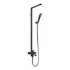 DAX Shower System, Faucet Set, With Shower Tub Trim And Hand Shower, Wall Mount, Brass Body, Black Finish (DAX-8166C-BL)