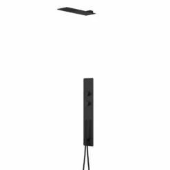 DAX Stainless Steel Shower System With Hand Shower Thermostatic Mixer Matte Black Finish (DAX-038-1MB)