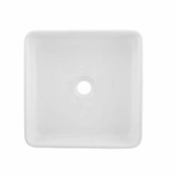 DAX Ceramic Square Single Bowl Bathroom Vessel Sink, White Finish, 15-5/16 X 15-5/16 X 2-5/16 Inches (BSN-285C) -Bathroom Sales Shop 01 e82b3afa 2366 4aa4 a805 725f792ca0b7
