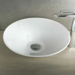DAX Ceramic Round Single Bowl Bathroom Vessel Sink, White Finish, ?ò 17 X 5-1/2 Inches (BSN-234) -Bathroom Sales Shop 02 0bc33188 f20f 4d67 ad59 1c711dbc606e