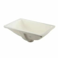 DAX Ceramic Square Single Bowl Undermount Bathroom Sink, Ivory Finish, 18-1/2 X 13-1/2 X 8-1/16 Inches (BSN-202C-I) -Bathroom Sales Shop 02 32b72ea7 f2ac 4f58 82fd 8082f0f6e214