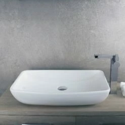 DAX Ceramic Rectangle Single Bowl Bathroom Vessel Sink, White Finish, 23-13/16 X 15-1/8 X 2-5/16 Inches (BSN-285I) -Bathroom Sales Shop 02 3f14d002 02d6 4f14 840c 67fc2128aefd