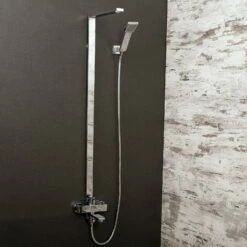 DAX Shower System, Faucet Set, With Shower Tub Trim And Hand Shower, Wall Mount, Brass Body, Chrome Finish (DAX-8166C-CR)