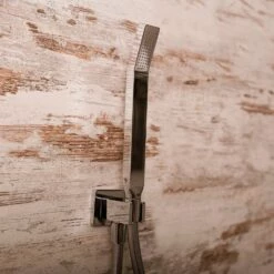 DAX Square Handheld Shower Head With Angle, L-Style, Brass Body, Chrome Finish, 1/2 X 9-5/16 Inches (DAX-528) -Bathroom Sales Shop 02 66a4fac9 d2b1 4dbd bb94 505bd8370e68