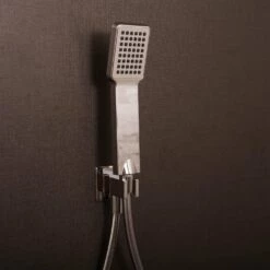 DAX Square Handheld Shower With Angle, L-Style, Brass Body, Chrome Finish, 2-1/2 X 8-13/16 Inches (DAX-550)