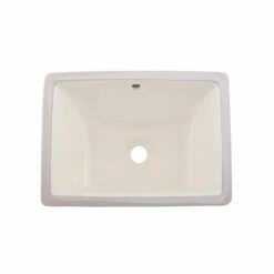 DAX Ceramic Square Single Bowl Undermount Bathroom Sink, Ivory Finish, 18-1/2 X 13 X 7-1/2 Inches (BSN-202B-I)