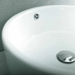 DAX Ceramic Round Single Bowl Bathroom Vessel Sink, White Finish, ?ò 16-1/2 X 4-1/2 Inches (BSN-218) -Bathroom Sales Shop 03 0eb4ce96 afbd 44af 869a 95a2212bee2d