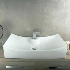 DAX Ceramic Rectangle Single Bowl Bathroom Vessel Sink, White Finish, 27-1/8 X 16-1/8 X 5-1/4 Inches (BSN-280A) -Bathroom Sales Shop 03 870c1db8 3873 414f b111 2412333557fb