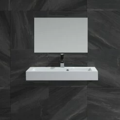 DAX Solid Surface Rectangle Single Bowl Bathroom Vessel Sink, White Matte Finish, 31-1/3 X 18-1/9 X 6-3/4 Inches (DAX-AB-1021) -Bathroom Sales Shop 03 b6ceff98 e8c1 4a8e b56c 724d049d1e13