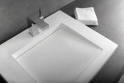 DAX Solid Surface Rectangle Single Bowl Top Mount Bathroom Sink, 23-1/4 X 19-5/16 X 3-1/8 Inches (DAX-AB-1330) -Bathroom Sales Shop 03 c33fe264 14a2 457d 97b0 d3e000ec6fb1