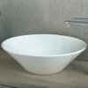 DAX Ceramic Round Single Bowl Bathroom Vessel Sink, White Finish, ?ò 17 X 5-1/2 Inches (BSN-234)