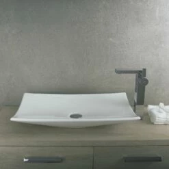 DAX Ceramic Rectangle Single Bowl Bathroom Vessel Sink, White Finish, 23-3/4 X 15-3/8 X 4-1/2 Inches (BSN-CL1056) -Bathroom Sales Shop 04 dc76cd74 fb57 4c9e a17d 16a54d584cdd