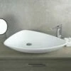 DAX Ceramic Triangle Single Bowl Bathroom Vessel Sink, White Finish, 26 X 18 X 5 Inches (BSN-223)