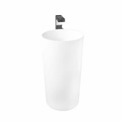 DAX Solid Surface Round Pedestal Freestanding Bathroom Sink, White Matte Finish, 17-3/4 X 17-3/4 X 32-7/8 Inches (DAX-AB-1381) -Bathroom Sales Shop 05 e466659f d9de 47db a280 4d428d4cdfcb