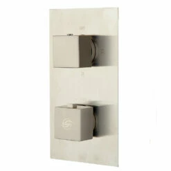 DAX Square Concealed Valve. Thermostatic Mixer With 2/3 Function Diverter. Brushed Nickel Finish (DAX-1054-SQ-BN) -Bathroom Sales Shop 1054 03 1