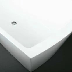 DAX Square Freestanding High Gloss Acrylic Bathtub With Central Drain And Overflow, Stainless Steel Frame, 59-1/16 X 23-5/8 X 29-1/2 Inches (BT-8017) -Bathroom Sales Shop BT 8017 03