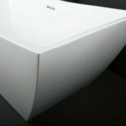 DAX Square Freestanding High Gloss Acrylic Bathtub With Central Drain And Overflow, Stainless Steel Frame, 66-15/16 X 26-3/4 X 31-1/2 Inches (BT-8086) -Bathroom Sales Shop BT 8086 04