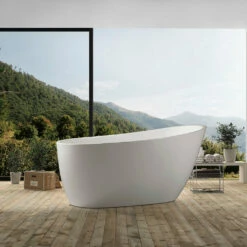 DAX Oval Freestanding Acrylic Bathtub - Glossy White Finished -67 Inches (BT-8099)
