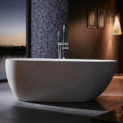 DAX Oval Freestanding Acrylic Bathtub - Glossy White Finished -67 Inches (BT-8317)