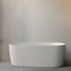 DAX Oval Freestanding Acrylic Bathtub - Matt White Finished -59 Inches (BT-8365-M)