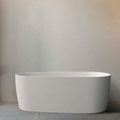 DAX Oval Freestanding Acrylic Bathtub - Matt White Finished -59 Inches (BT-8365-M)