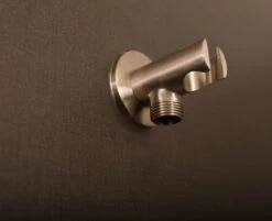 DAX Hand Held Shower Holder, Round Line, Brass Body, Wall Mount , Brushed Nickel Finish, 2-1/4 X 1 X 2-1/2 Inches (D-B52-BN)