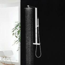 DAX Stainless Steel Shower Column Thermostatic Mixer Body Jets Hand Shower (DAX-019-CR) -Bathroom Sales Shop DAX 019 CR 03