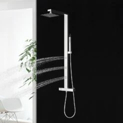 DAX Stainless Steel Shower Column Thermostatic Mixer Body Jets Hand Shower (DAX-019-CR) -Bathroom Sales Shop DAX 019 CR 04