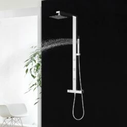 DAX Stainless Steel Shower Column Thermostatic Mixer Body Jets Hand Shower (DAX-019-CR) -Bathroom Sales Shop DAX 019 CR 05