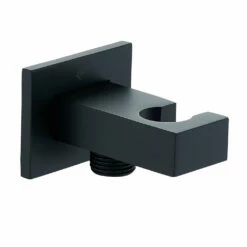 Dax Brass Square Hand Shower Holder With Hose Connector Matte Black Finish (DAX-078-BL)