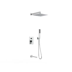DAX Square 3 Way Shower System With Hand Shower Chrome Finish (DAX-6563A-CR)