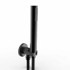 DAX Round Hand Shower Set (Hand Shower, Hose, Hand Shower Holder) - Black Matte Finish (DAX-70009-BL)