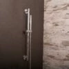 DAX Hand Shower Head With Round Adjustable Slide Bar, Stainless Steel Body, Chrome Finish, 23-5/8 X 2-3/8 Inches (DAX-9516)