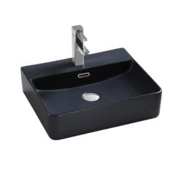 DAX Ceramic Rectangle Bathroom Vessel Basin. Finish: White Matt, Glossy White, Matt Black - (20" X 16.5")(DAX-CL1275) -Bathroom Sales Shop DAX CL1275 BM web 800x800 a0c92849 c2fa 4ded 9917 6d527179d12a