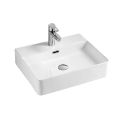 DAX Ceramic Rectangle Bathroom Vessel Basin. Finish: White Matt, Glossy White, Matt Black - (20" X 16.5")(DAX-CL1275) -Bathroom Sales Shop DAX CL1275 WM web