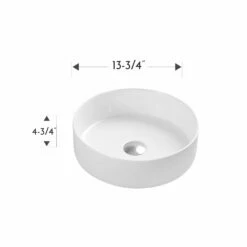 DAX Ceramic Round Bathroom Vessel Basin - (14" Diameter) (DAX-CL1277) -Bathroom Sales Shop DAX CL1277 WM fotodraw