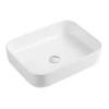 DAX Ceramic Rectangle Bathroom Vessel Basin White Glossy - (20" X 16.5") (DAX-CL1285-WG)
