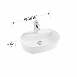 DAX Ceramic Oval Bathroom Vessel Basin - (20" X 15") (DAX-CL1291) -Bathroom Sales Shop DAX CL1291 WM fotodraw