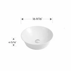 DAX Ceramic Round Bathroom Vessel Basin - (16.5" Diameter) (DAX-CL1329) -Bathroom Sales Shop DAX CL1329 WM fotodraw