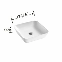 DAX Ceramic Square Bathroom Vessel Basin (17" X 17") (DAX-CL1468) -Bathroom Sales Shop DAX CL1468 WM fotodraw